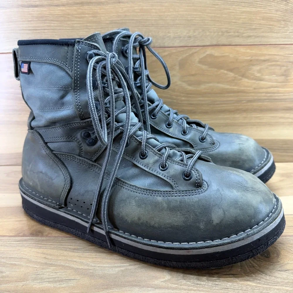 Patagonia X Danner Foot Tractor Felt Bottom Wading Boots Mens 12 M Grey USA Made